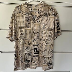 Fashion Brand Company Penelope Gazin Yellow Pages Satin Blouse XL Top Shirt